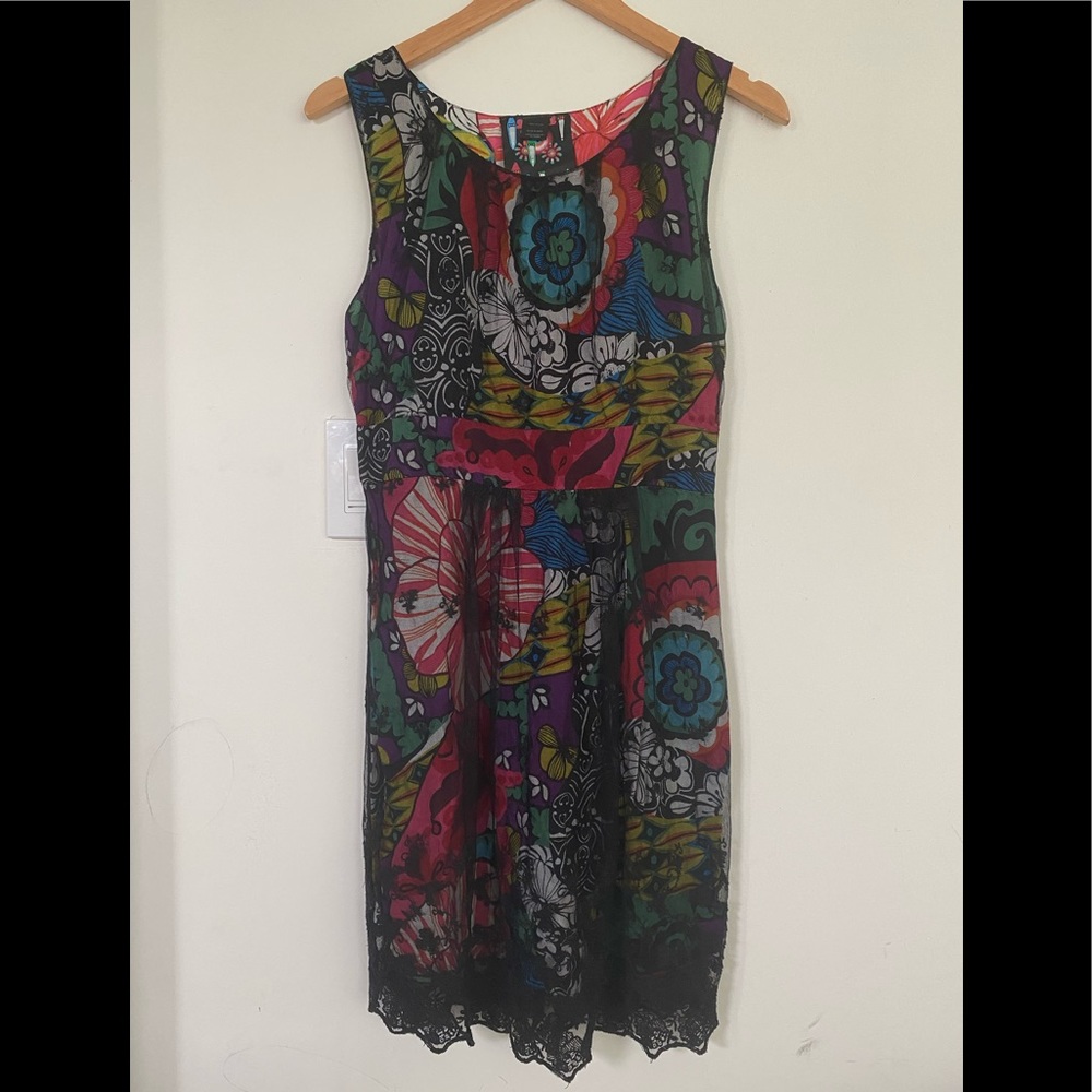 Desingual Sleeveless Dress with Lace size 6